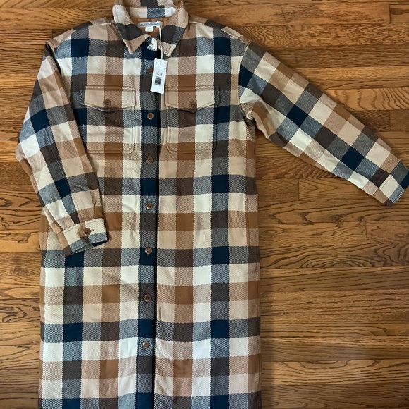 NWT Outerknown Womens Shacket Coat Jacket Plaid - Picture 1 of 11